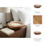 Bougie décorative ronde en bois de teck Jeimi pour salon - décor moderne pour chambre à coucher, bibliothèque ou table basse - 12 po, brun et brun clair