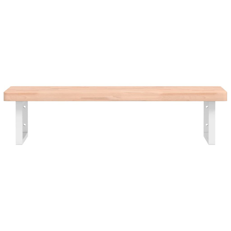 Bryonna 100cm Solid Wood Bathroom Vanity Top, Beech/White