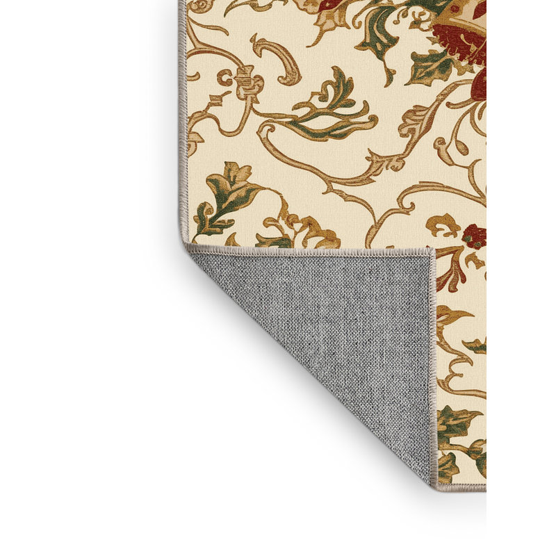 Machine Washable Midtown Christmas Modern & Contemporary Abstract Rug in Beige – Beige Binding, 7x9