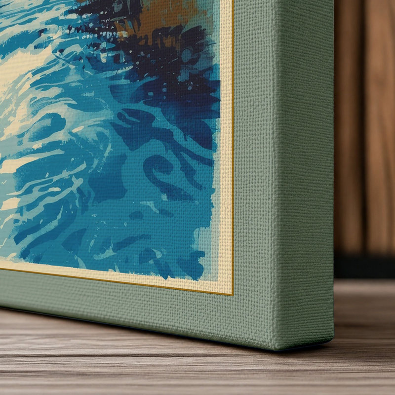 Woodland Stream Scandinavian - Wrapped Canvas, 36x24 - 91.4 x 61.0 cm, Sage Border