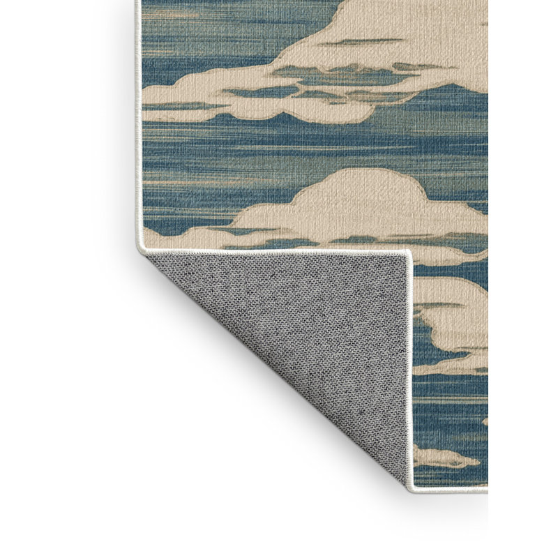 Washable Cloud Formations Hawaiian Area Rug, Square 3'