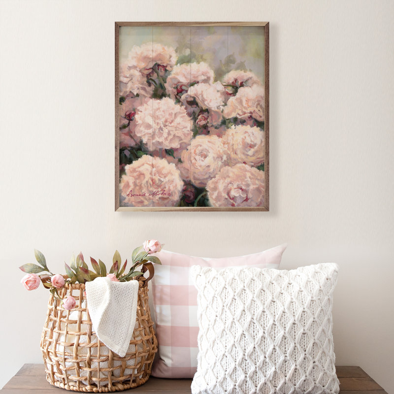 Pivoines rosées par Bonnie Mohr, H 40 po x l 32 po