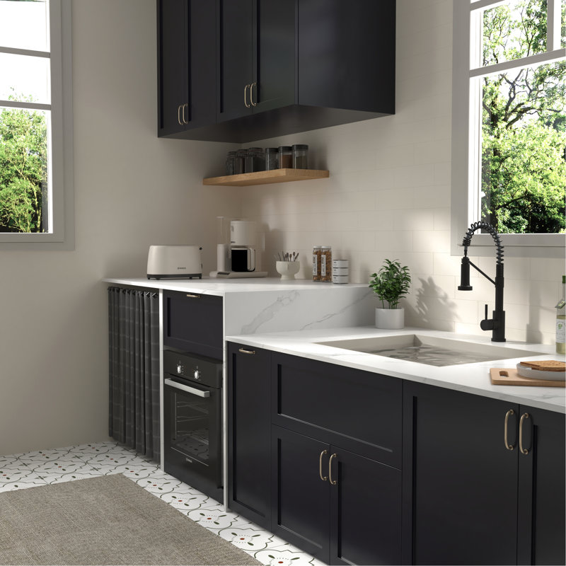 19" Single Handle Kitchen Faucet In Black - Made Of Stainless Steel 304 For Durability And Style Matte A Home Bathroom