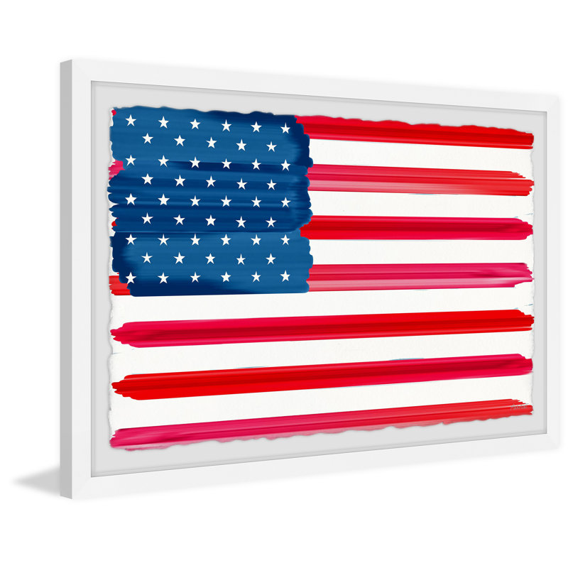 " The American Flag " by Trinx, 24" H x 36" W x 1.5" D