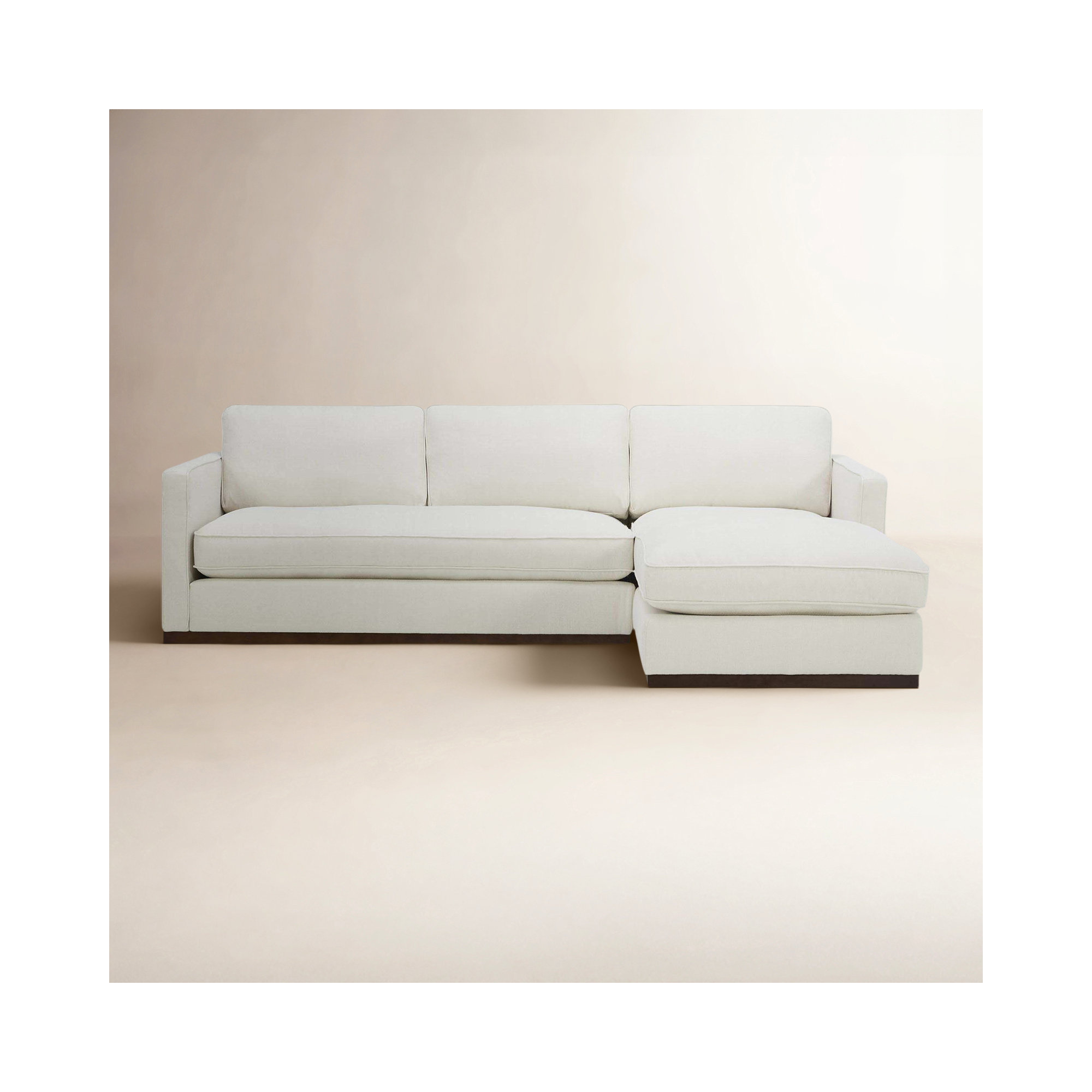 Bobbi Upholstered Chaise L-Sectional, Flannigan Cotton Performance Weave, Right Hand Facing