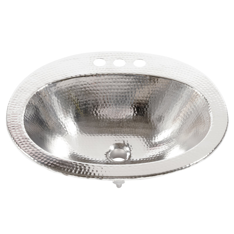 Lavabo de salle de bain encastré en nickel 20 po Seville