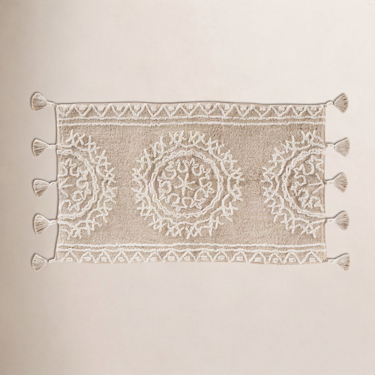 Etta Cotton Bath Rug, 17" W x 24" L, Tan