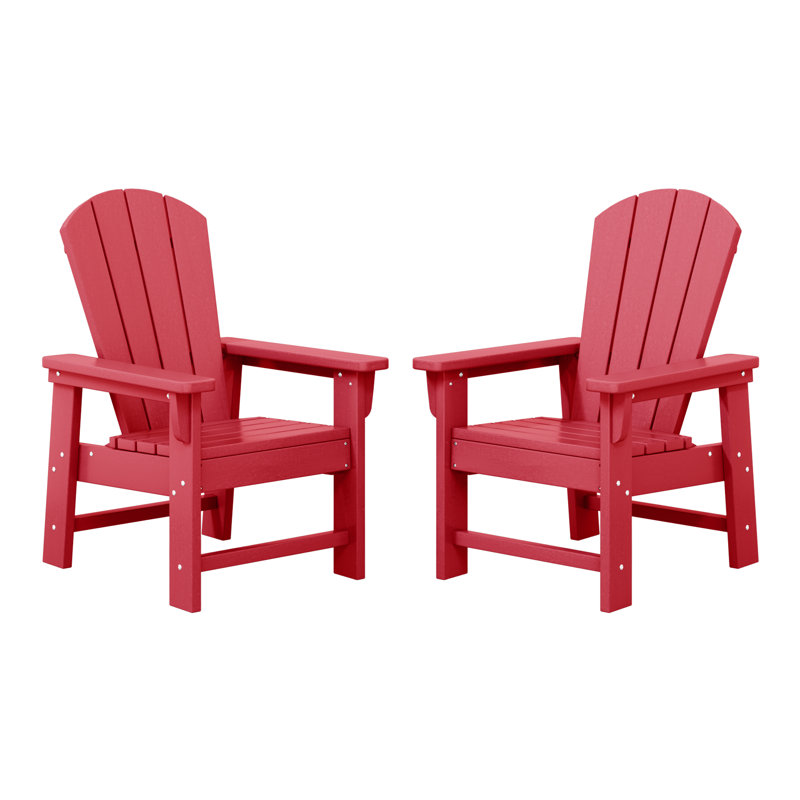 Ensemble de 2 chaises Adirondack pour l'extérieur en polyester Laguna, Rouge