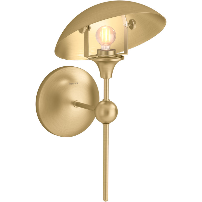 Vorleigh 1 - Light Armed Sconce, Brushed Brass