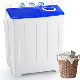 Machine à laver portative, cuve simple de 28 lb avec pompe de vidange - laveuse de 18 lb et combo rotatif de 10 lb, machine à laver compacte semi-automatique pour appartements, dortoirs, véhicules récréatifs, camping - Gris