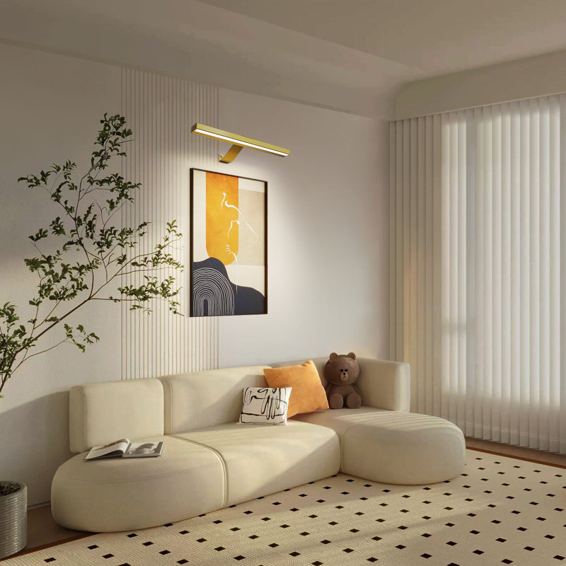 Tabita Battery Powered Dimmable LED Wall Mount Picture Light with Remote, Gold