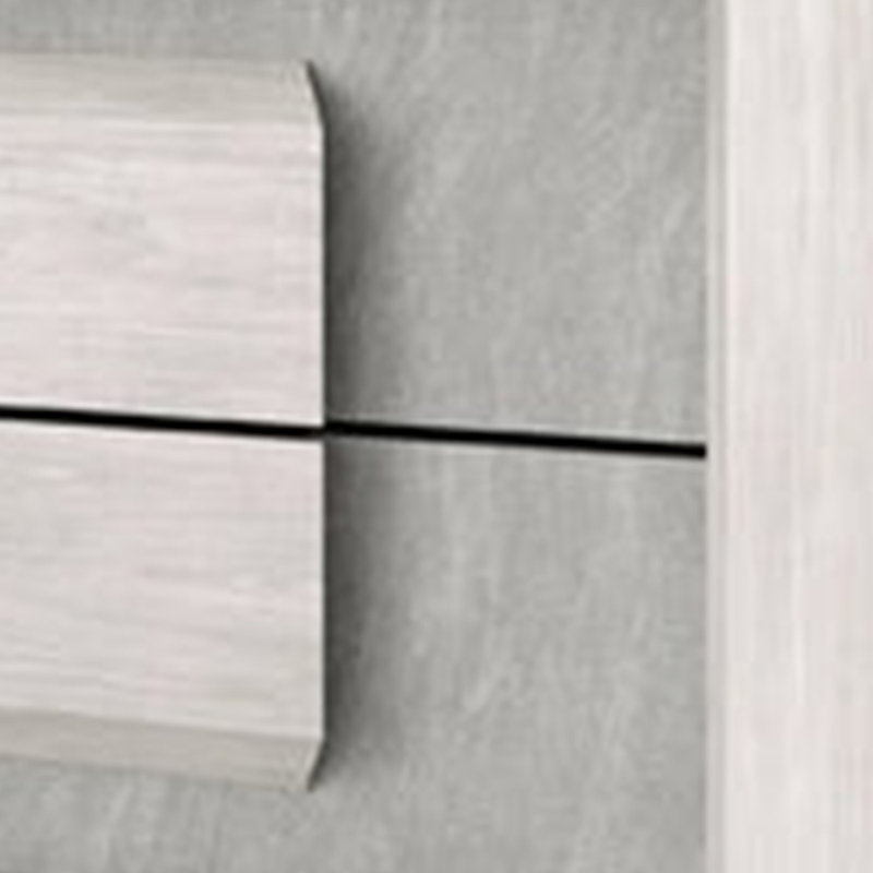 Ensemble de chambre pour grand lit, blanc délavé, gris pierre, ensemble 2 pièces avec table de chevet, 2 Pcs: Bed, Nightstand