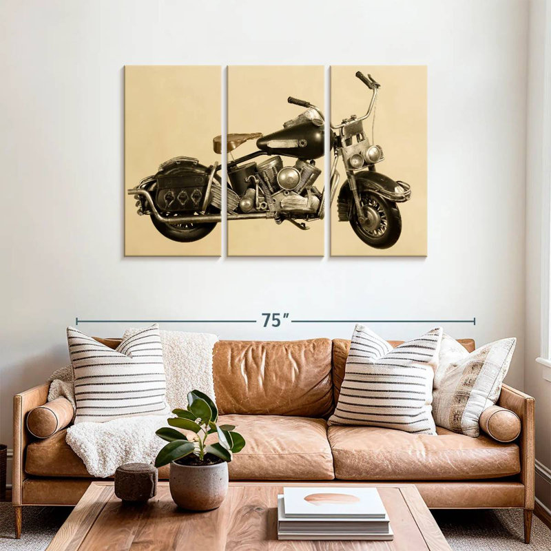 Vieille moto, H 36 po x l 57 po