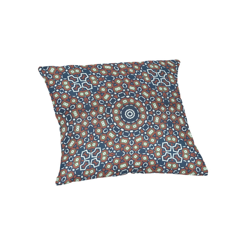 Brown Geometric Square Indoor/Outdoor Throw Pillow