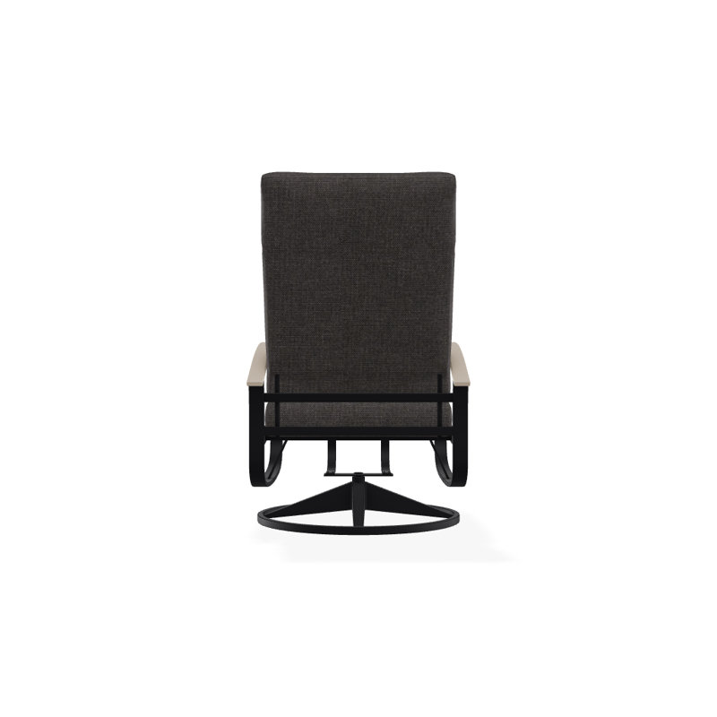 Belle Isle Outdoor Swivel Lounge Chair, Textured Black, Blend Coal, Desert P60