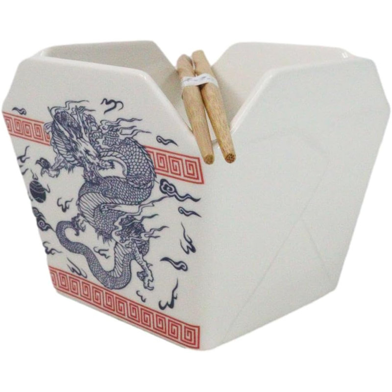 Ensemble de 9 bols à emporter avec des baguettes Oriental Nine Dragons