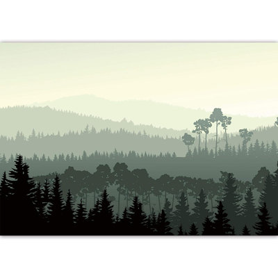 Murale forêt brumeuse