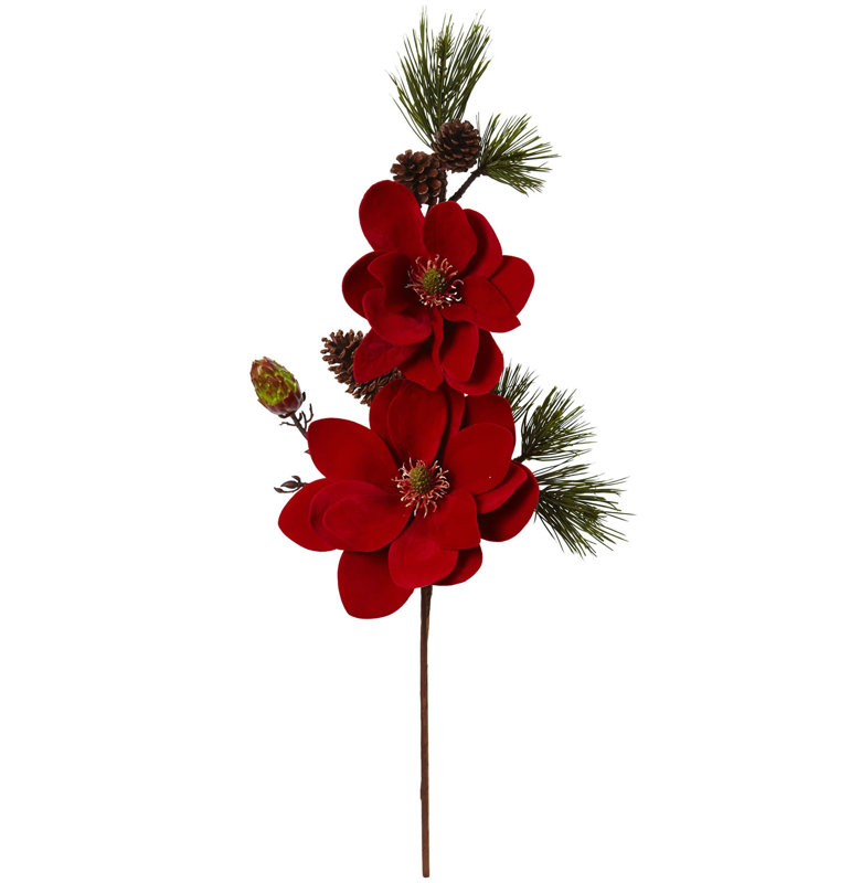 Magnolia and Pine Artificial Flower