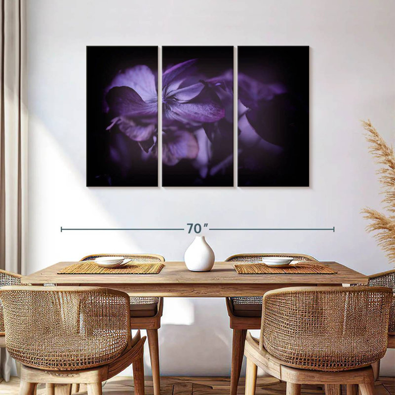 Harnek Purple Hydrangea Flower, 36" H x 57" W