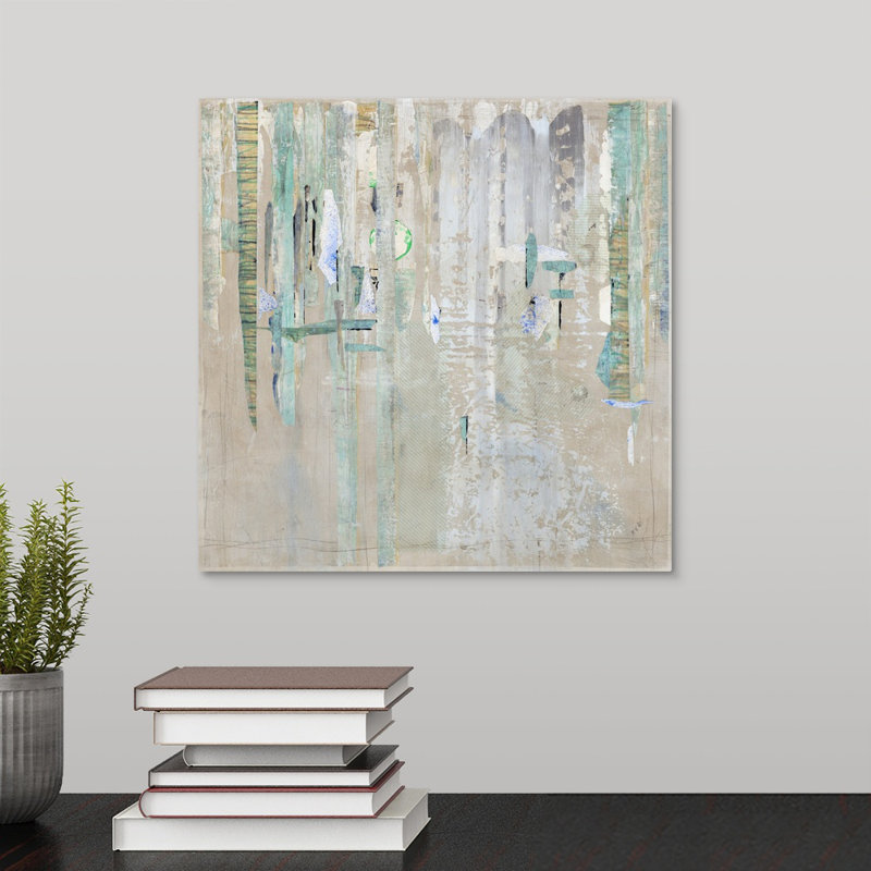 « cascade réflexions », peinture sur toile, Toile tendue, H 12 po x l 12 po x P 1,25 po