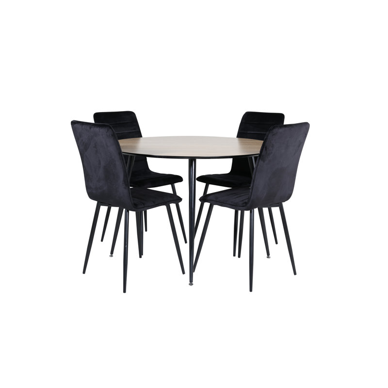 Crigler 4 - Person Dining Set, Black, Brown