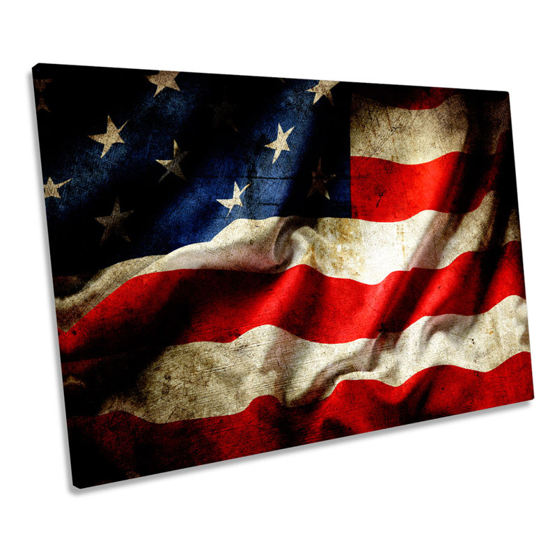 Flag Of America United States - Wrapped Canvas Art Prints, 30.5cm H x 45.7cm W x 2cm D