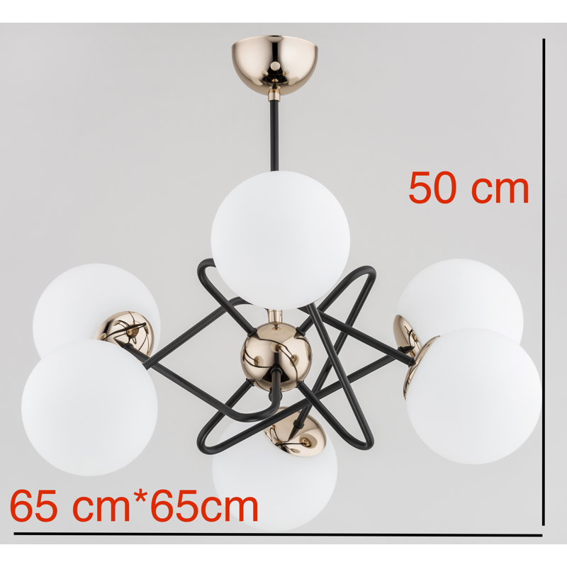 Savona 6 - Light Chandelier, Gold, White