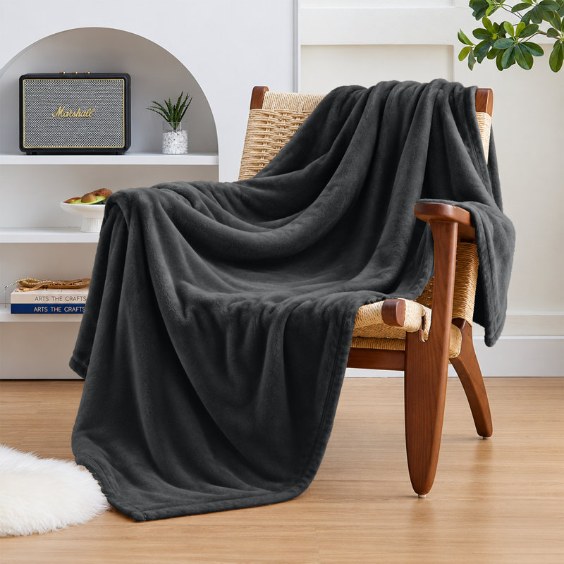 Imperial Homeware London Knitted Blanket, Super King, Black