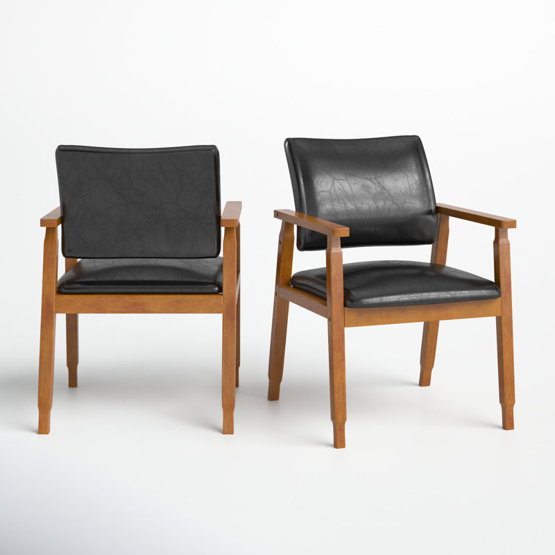 Chaise rembourrée Artell H 18,5 po, Polyuréthane noir