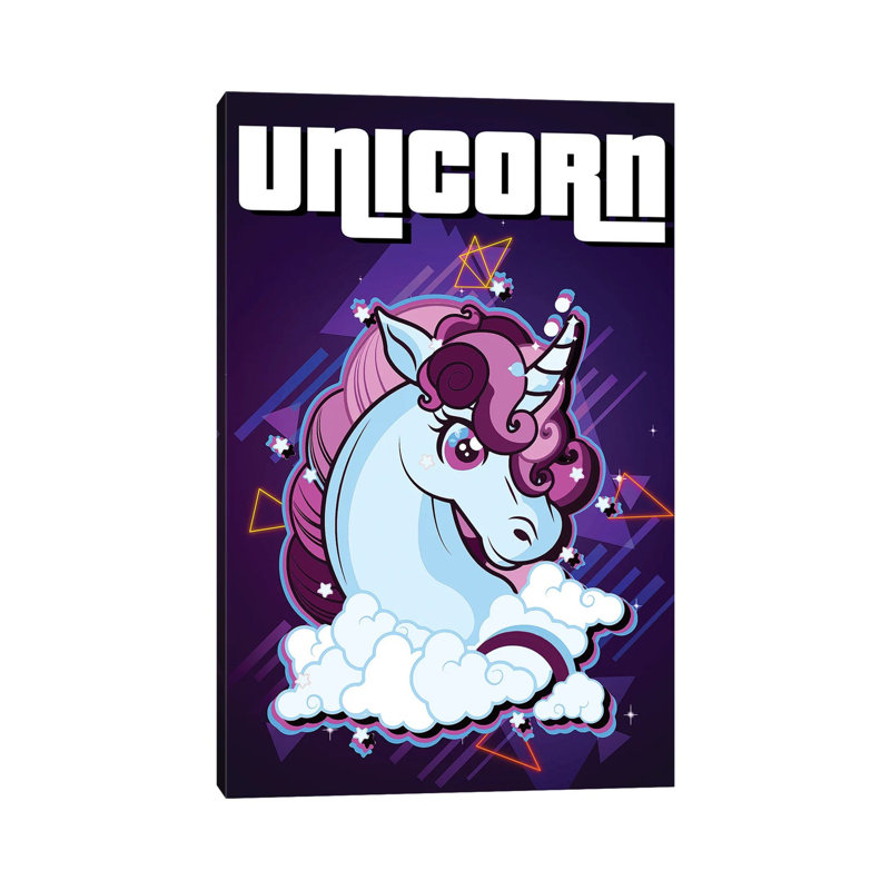 Unicorn Retro I by Gab Fernando - Wrapped Canvas Print, 20.32 cm H x 30.48 cm W