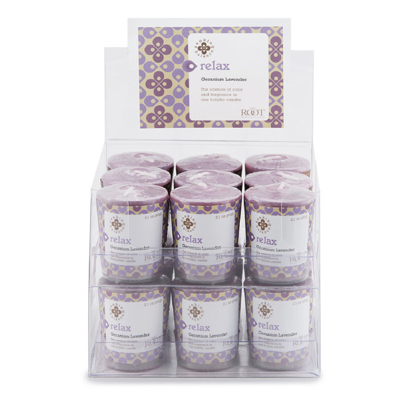 Bougie votive à la recherche de géranium et de lavande Seeking Balance Relax