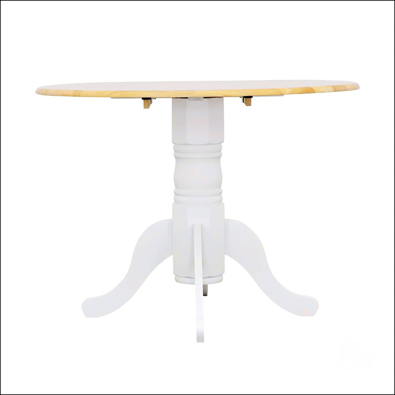 Table de salle à manger ronde naturelle brun et blanc