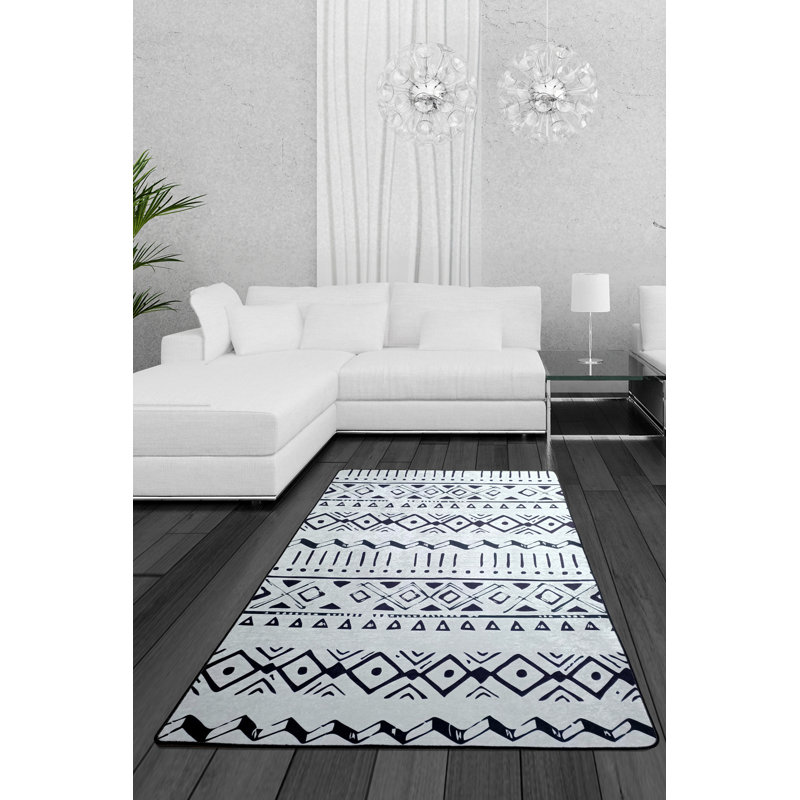 Premium Non-Slip Area Rug, 4.9 x 7.9 Feet, 100% Polyester, 0.4 in Pile Height | Antibacterial, Machine Washable, Easy Care | Perfect for Living Room, Bedroom & Office, Soft and Durable Design