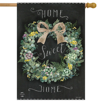 Home Sweet Home Wreath House Flag
