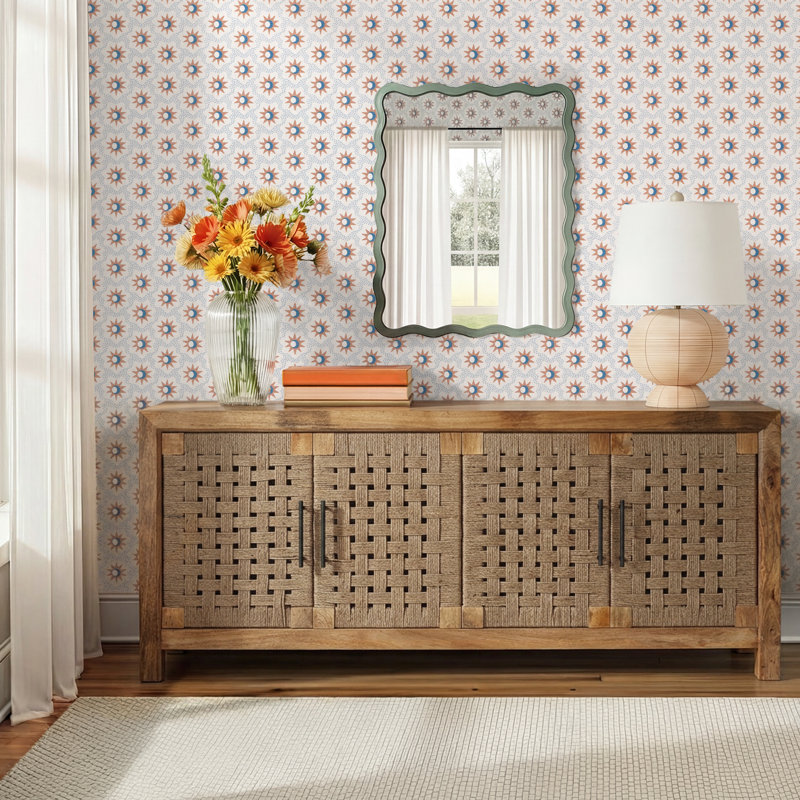 Wood Four Door Credenza