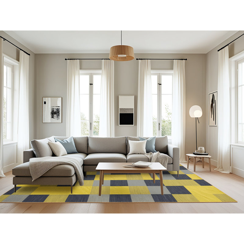 Tapis botanique brun lavable à la machine, Rectangle 6 pi x 9 pi