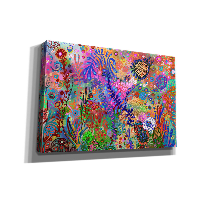 «Garden Under Sea2» par Noemi Ibarz, art mural sur toile, H 40 po x l 60 po x P 1,5 po