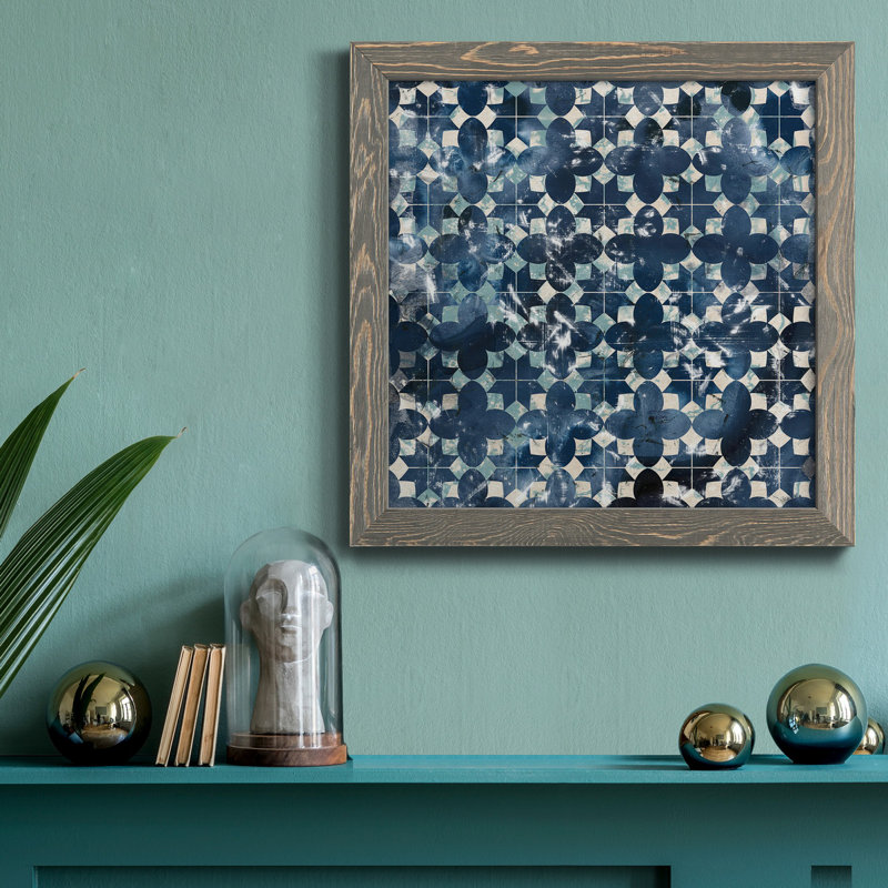 Toile encadrée Tile-Dye VII-Premium - prête à être accrochée, Cadre gris, H 31,5 po x l 31,5 po x P 1,5 po