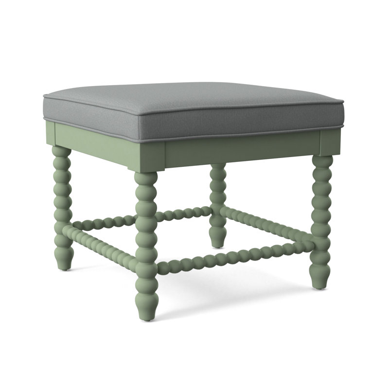 Lind Island Upholstered Bench, Navy Crypton Performance, Celery Finish