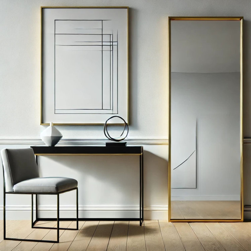Takara Metal Rectangle Mirror, 150cm x 60cm, Gold
