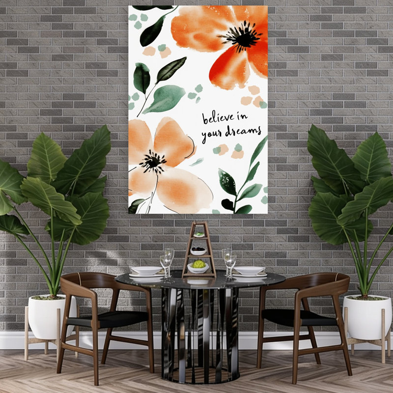 Rêves florissants - Affiche murale abstraite délicate et sereine représentant une fleur de la nature, H 60 po x l 40 po