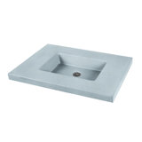 Newterra Concrete Handmade Rectangular Semi-Recessed Vessel Bathroom Sink
