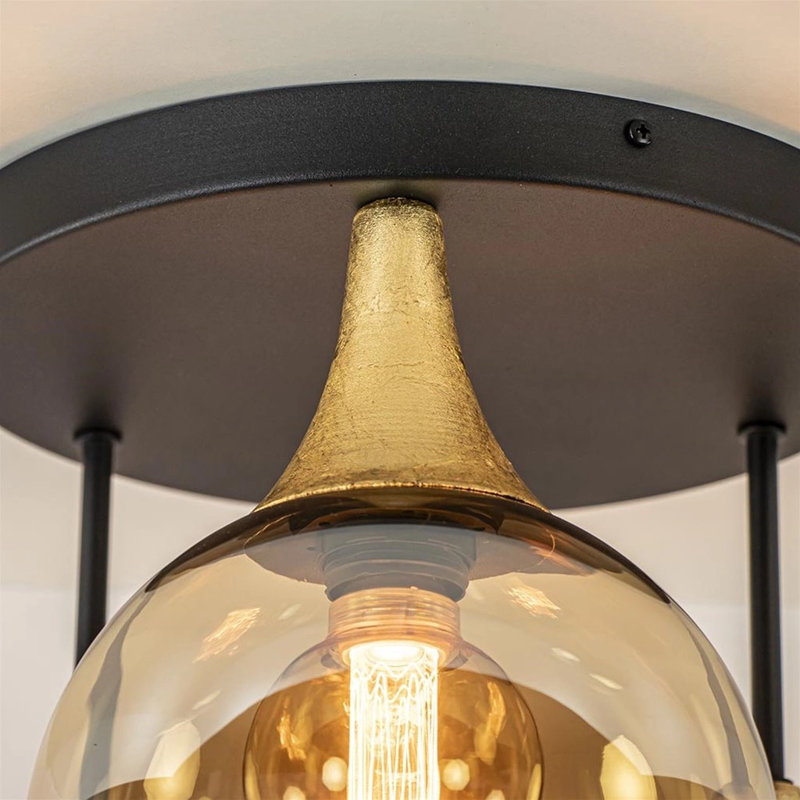Arriba Glass Semi Flush Mount