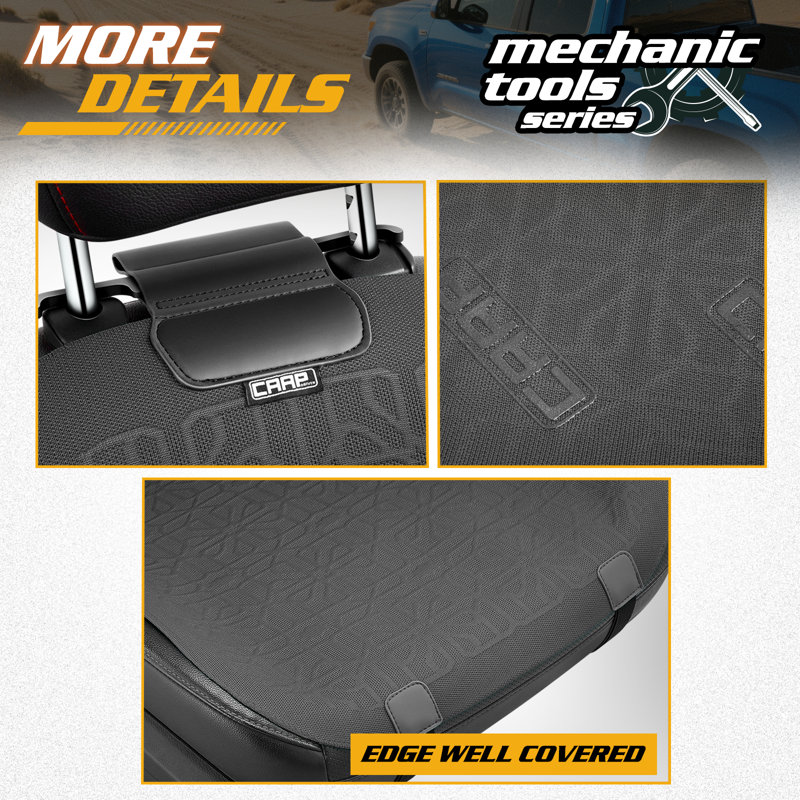 Front Row Seat Covers Universal Waterproof Polyester For Cars Suvs Trucks Airbag Compatibility​​, Gray