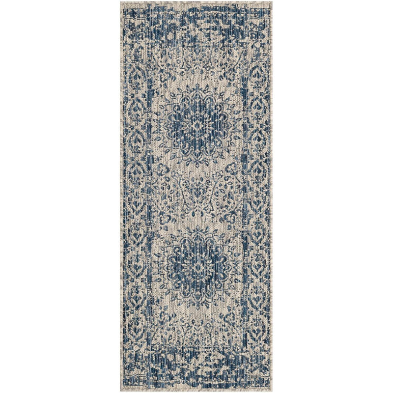 Tapis bleu Contemporary Hitchens, Tapis de couloir 2 pi x 5 pi 3 po