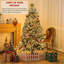 Arbre de Noël enneigé 6 pi avec 6 branches, 250 lumières pour la maison, le bureau et les fêtes, blanc chaud-42850693