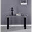 Console en panneau de fibres à densité moyenne noir, plateau en verre trempé, table de vestibule moderne