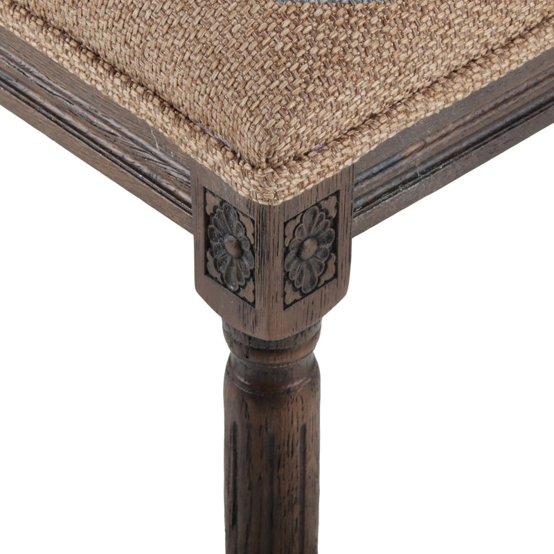 Farmhouse Solid Oak Frame Upholstered Dining Chair