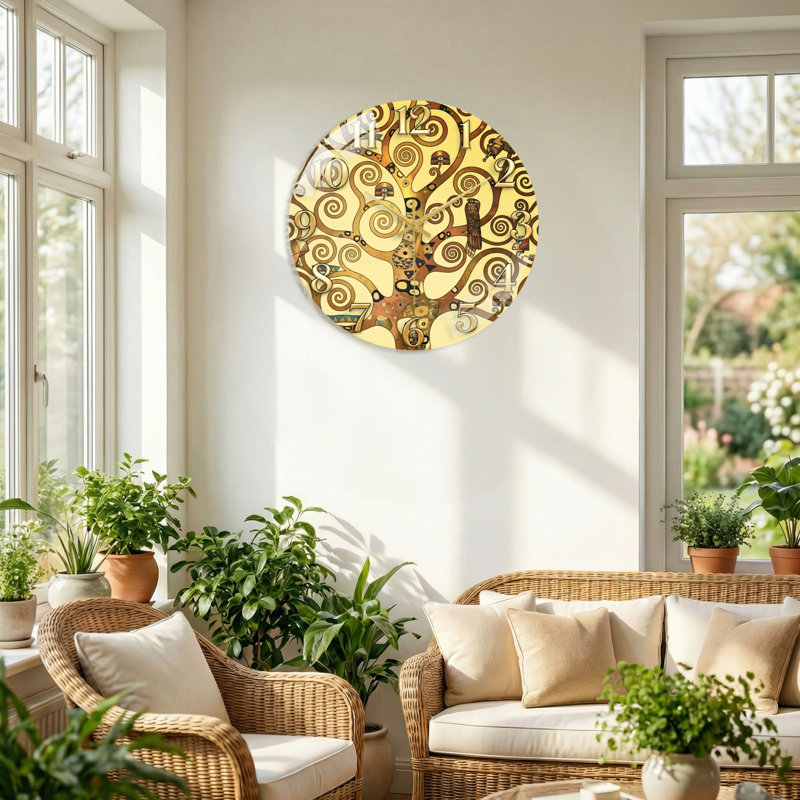 Horloge murale Artistic Tree, 40 x 40 cm (15,7 x 15,7 pouces)