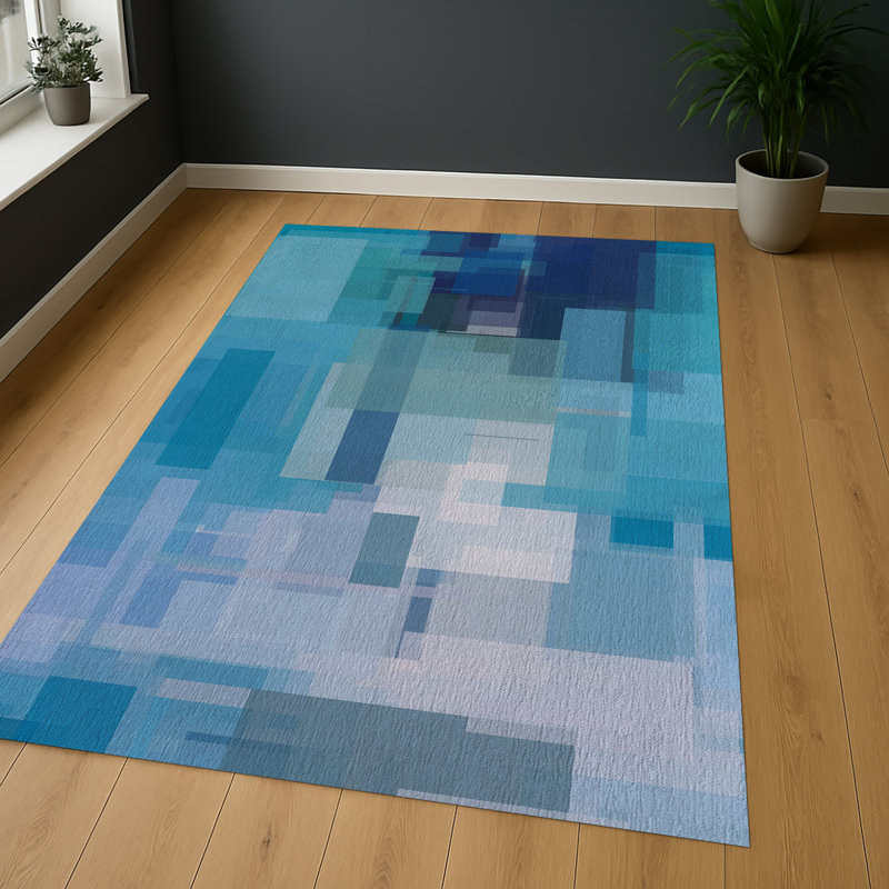 Geometric Area Rug, Runner 70 x 140 cm
